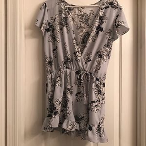 Grey Floral Romper XL New without tags